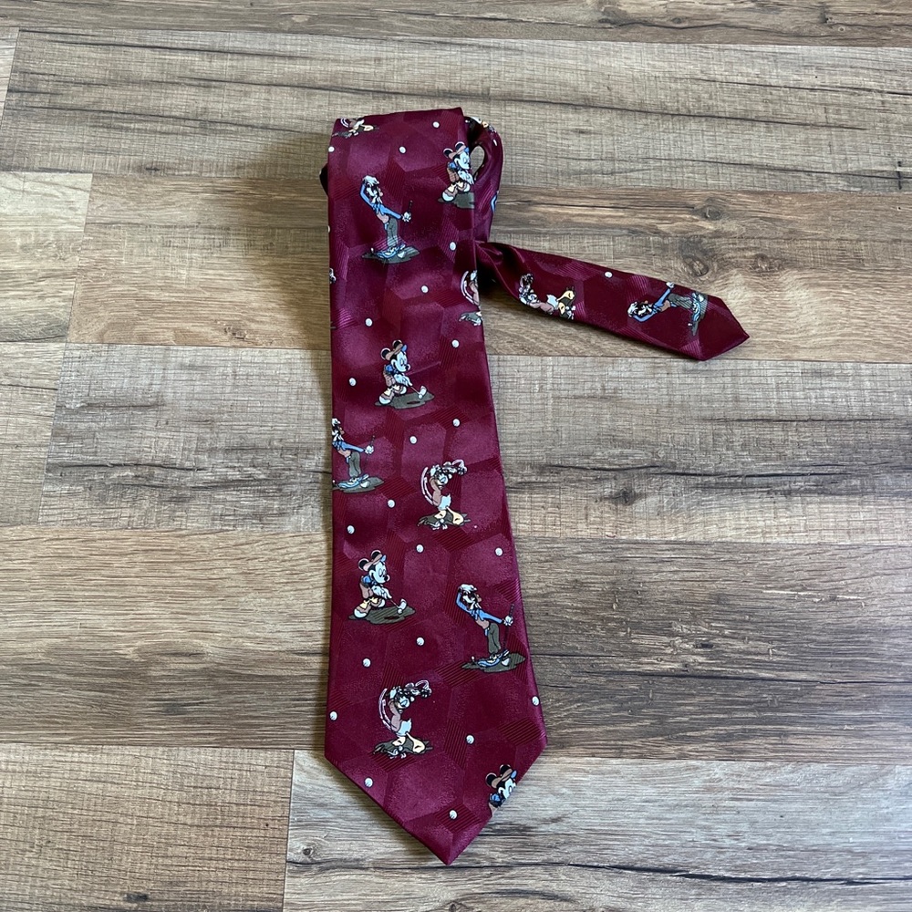 mickey unlimited mickey mouse & gang golf golfing tie necktie cartoon character